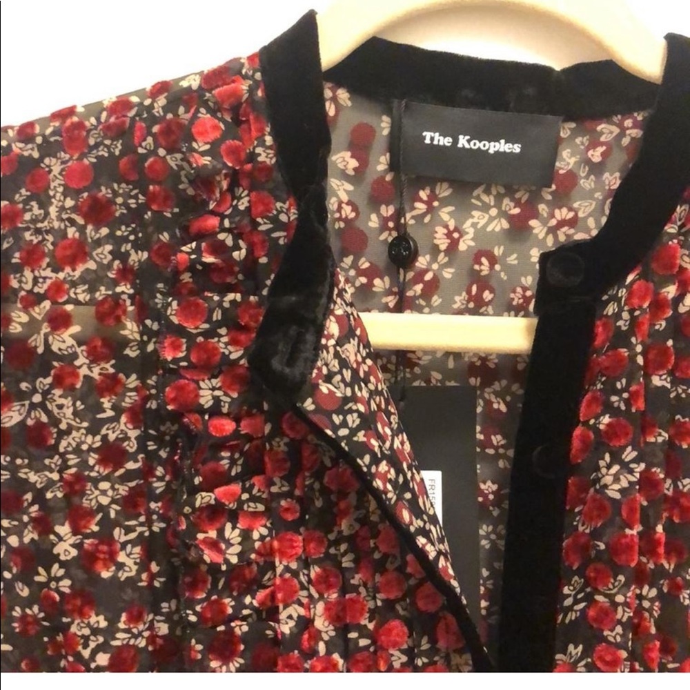 The Kooples Velvet Cherry Flower Dress